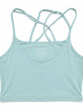 Teal Blogilates strappy-back tank with built-in bra 🩵